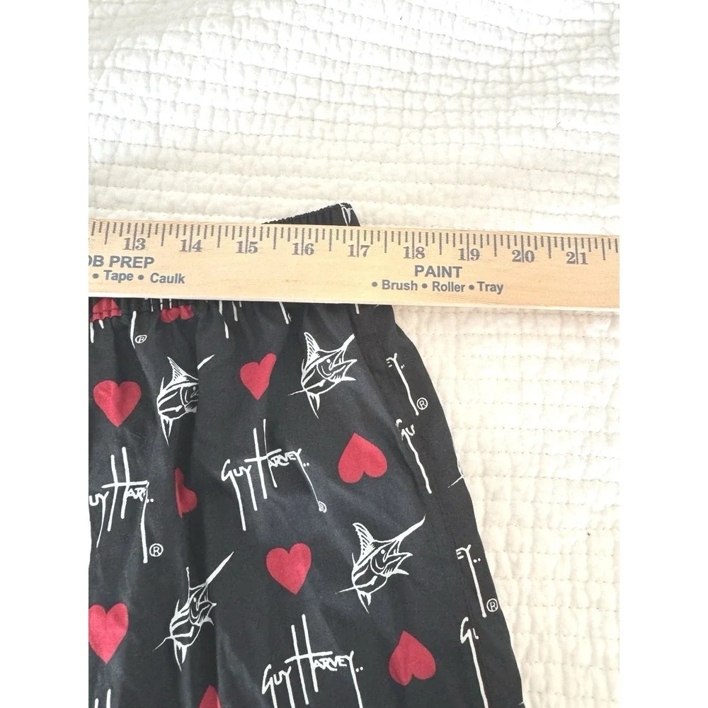 Guy Harvey Aftco Bluewater Mens‎ XL Boxer Shorts Black Hearts Marlin Fish Cotton